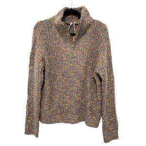 Hello Nite Revolve Quarter Zip Speckled Knit Half-Zip Sweater Medium NWT